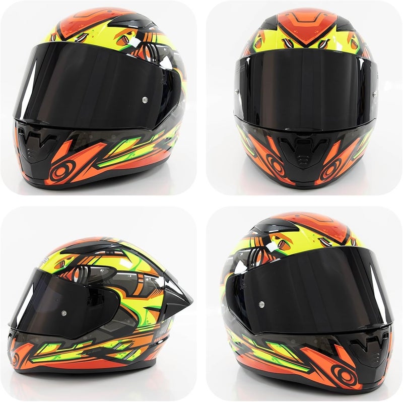 psler درع خوذة أساولت رابد - درع وجه خوذة دراجة نارية بديل لأساولت رابد FF320 FF353 FF328 FF800، أسود داكن - Image 2